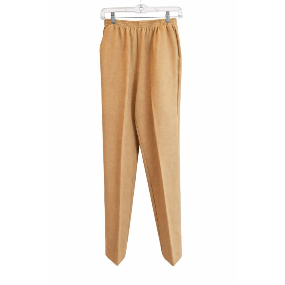 Vintage Alfred Dunner Pants Size 8 USA Made Elastic Waist Tan Neutral